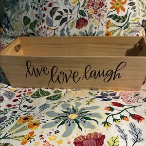 Wooden Box with 'Live Love Laugh' Text